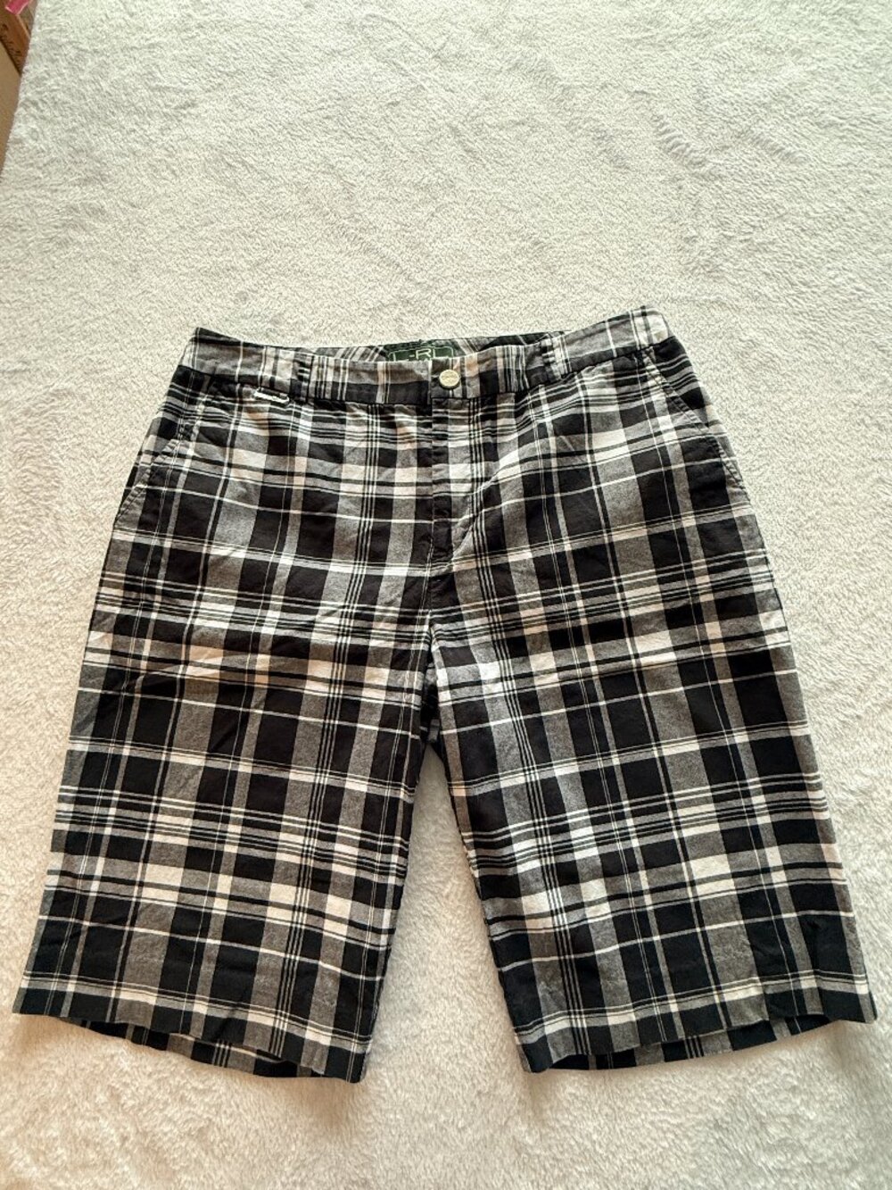 Lauren Ralph Lauren Black White Plaid Shorts Womens Size 8 Active Golf Outdoors